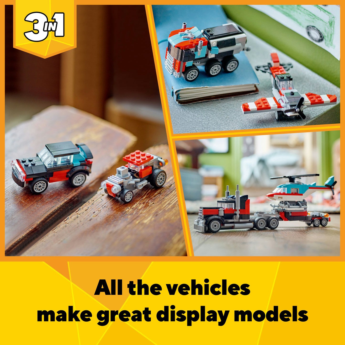 31146 LEGO Creator Flatbed Truck with Helicopter