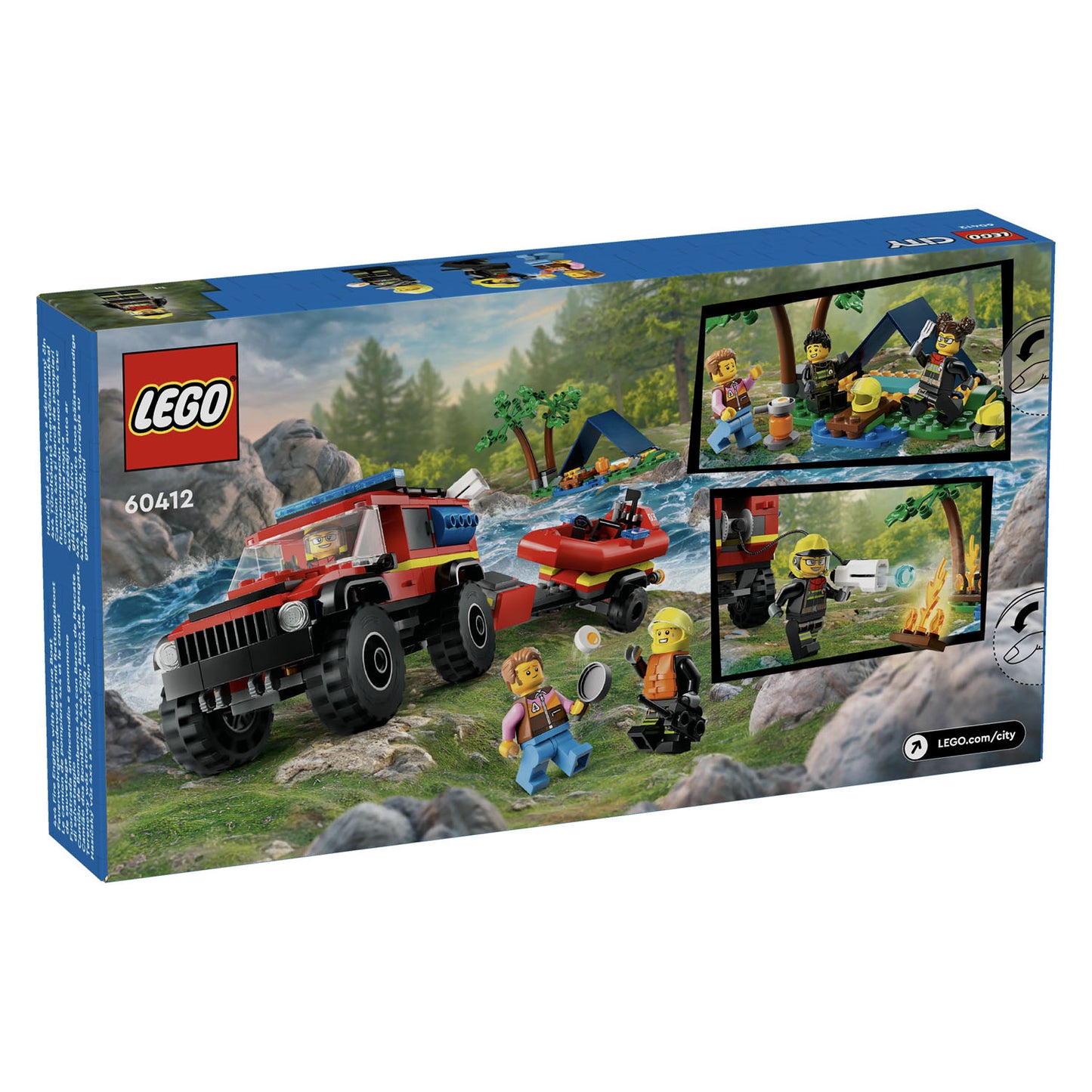 60412 LEGO City 4x4 Fire Truck with Rescue Boat