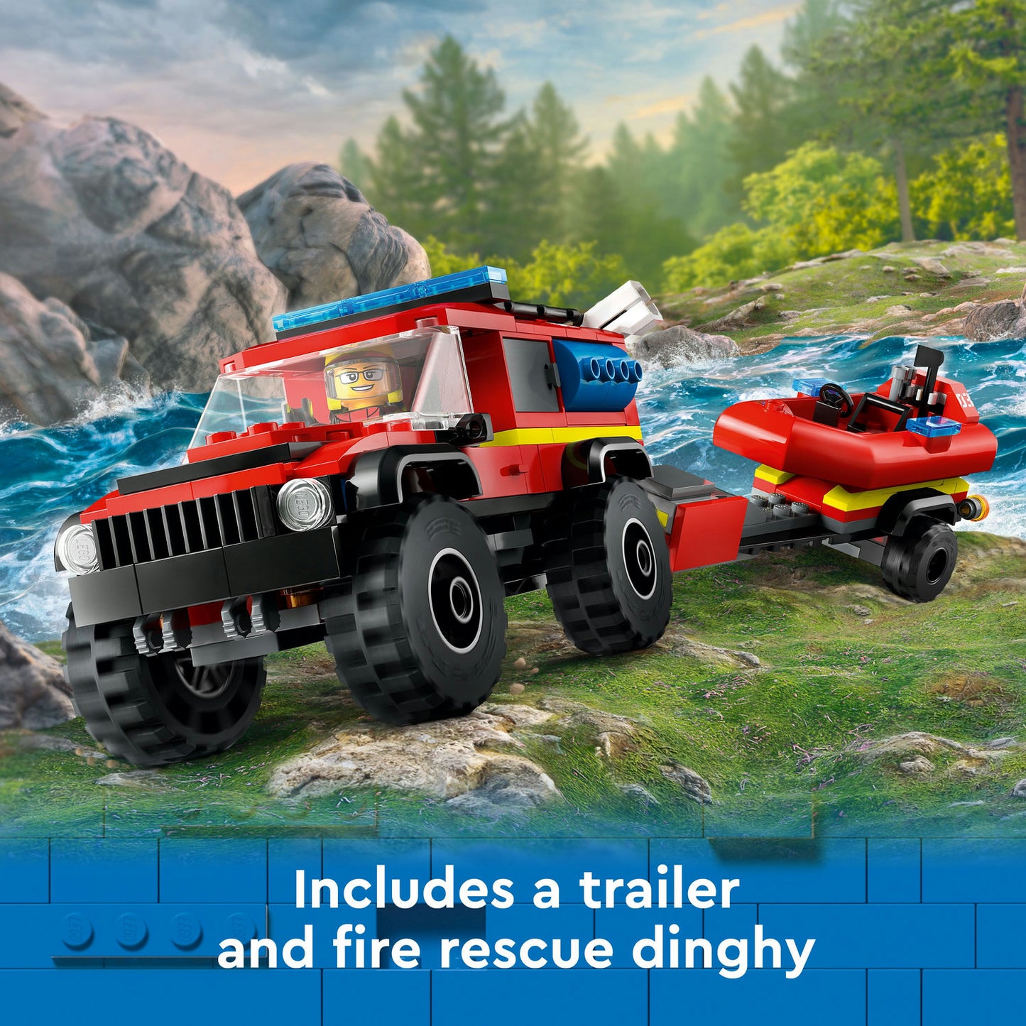 60412 LEGO City 4x4 Fire Truck with Rescue Boat