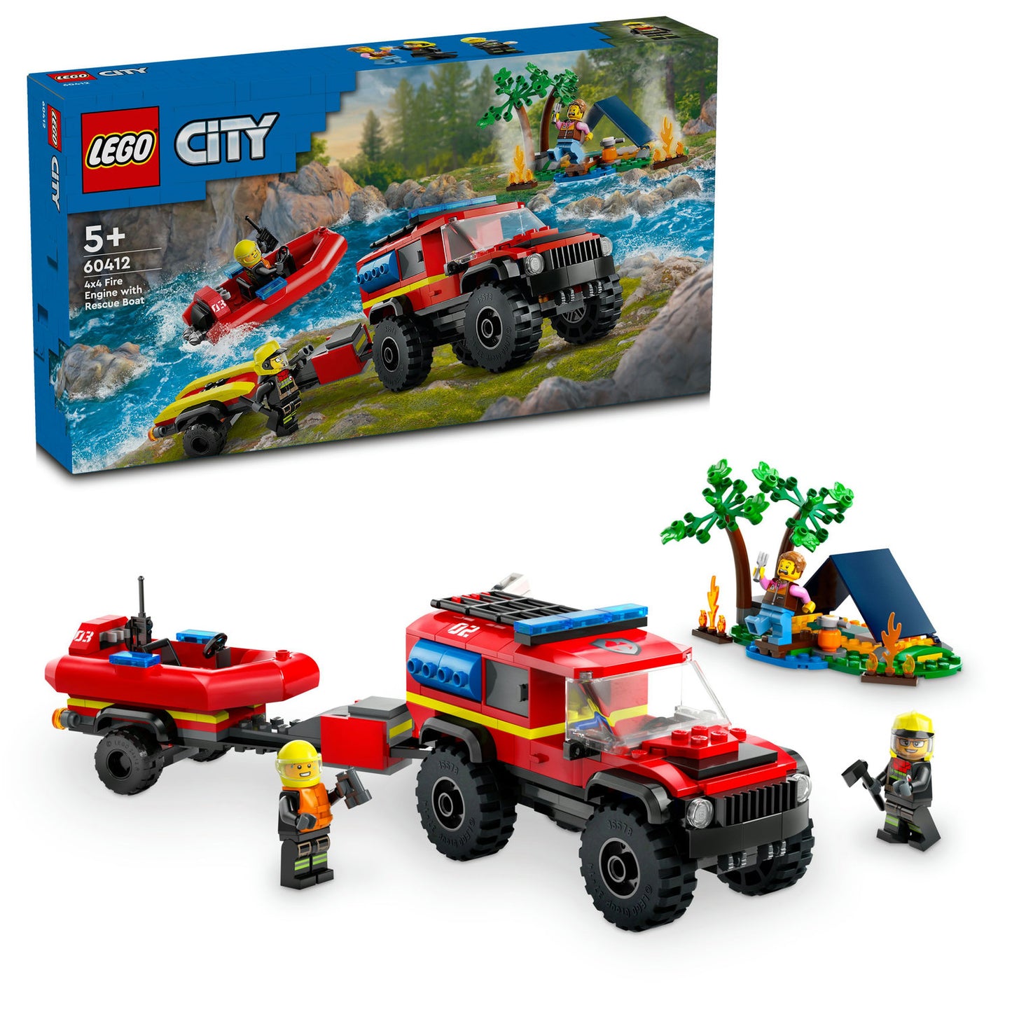 60412 LEGO City 4x4 Fire Truck with Rescue Boat