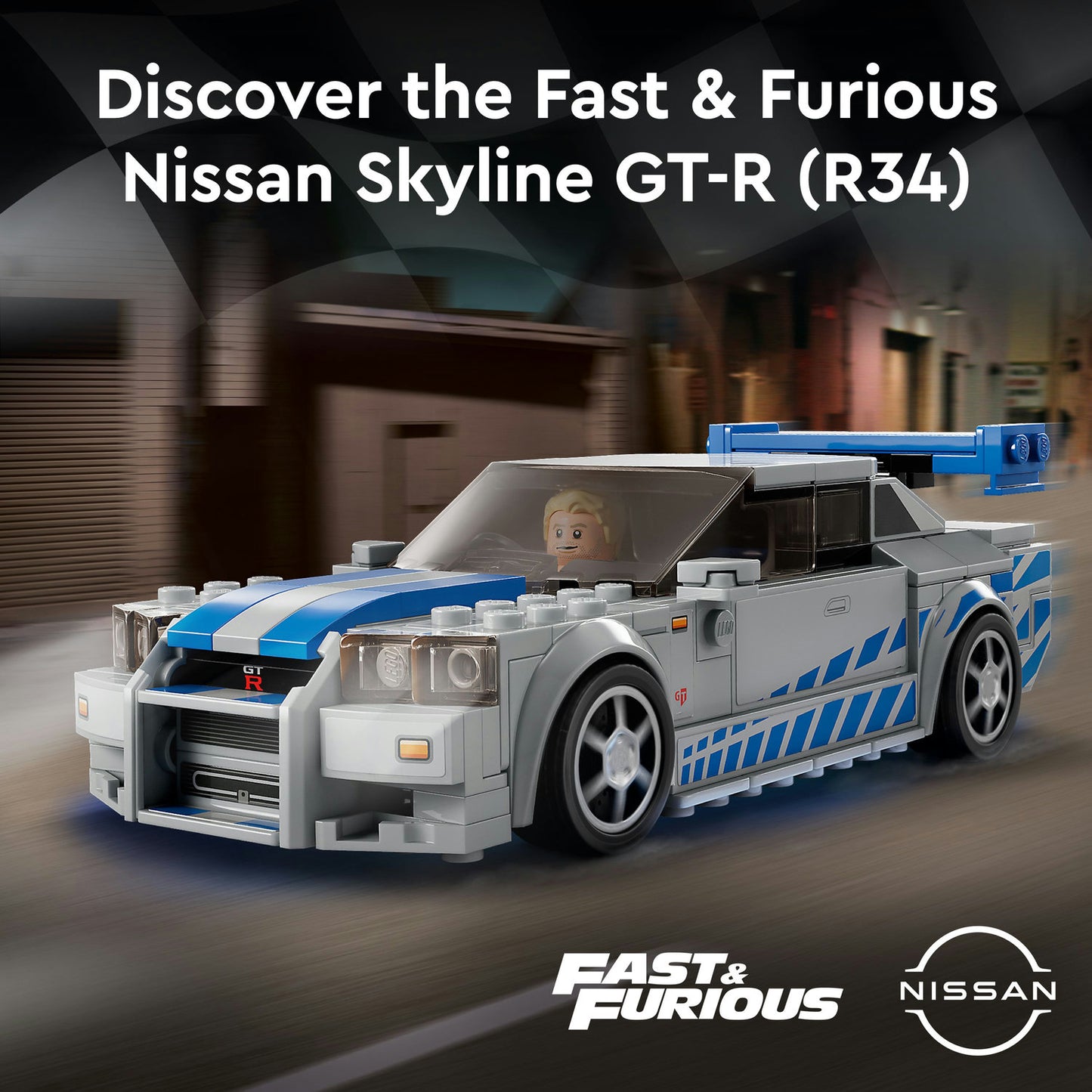 76917 LEGO Speed Champions 2 Fast 2 Furious Nissan Skyline GT R (R34)